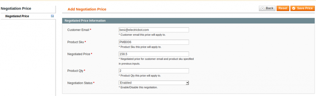 configuring the custom magento module for pricing step 1 