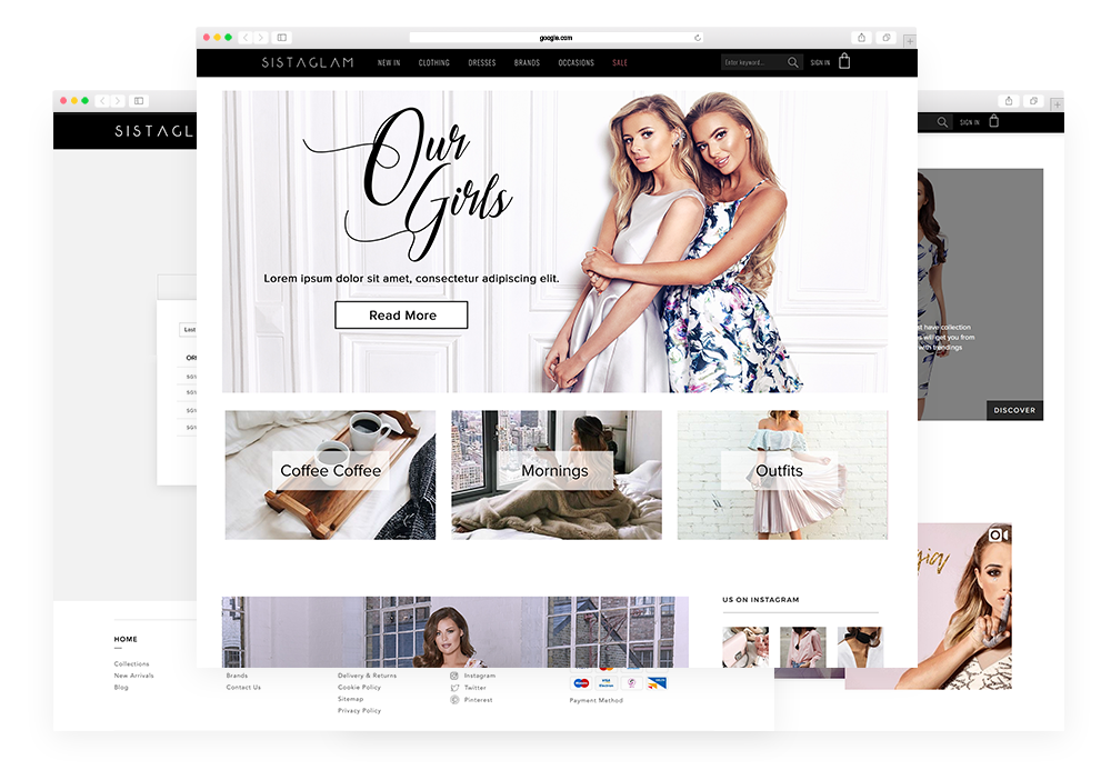 Sistaglam custom Magento 2 ecommerce site Project Images